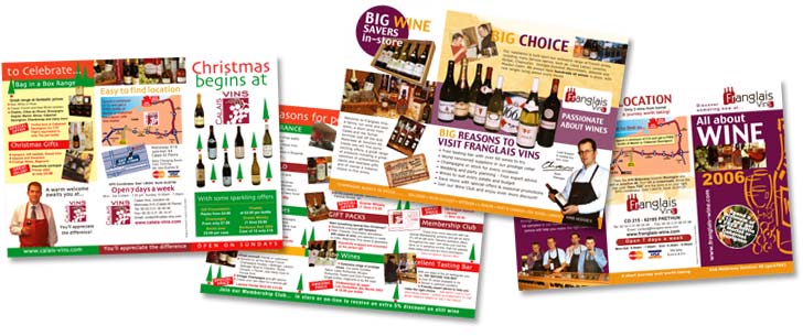6pp DL Brochures promoting 2 French wine retailers